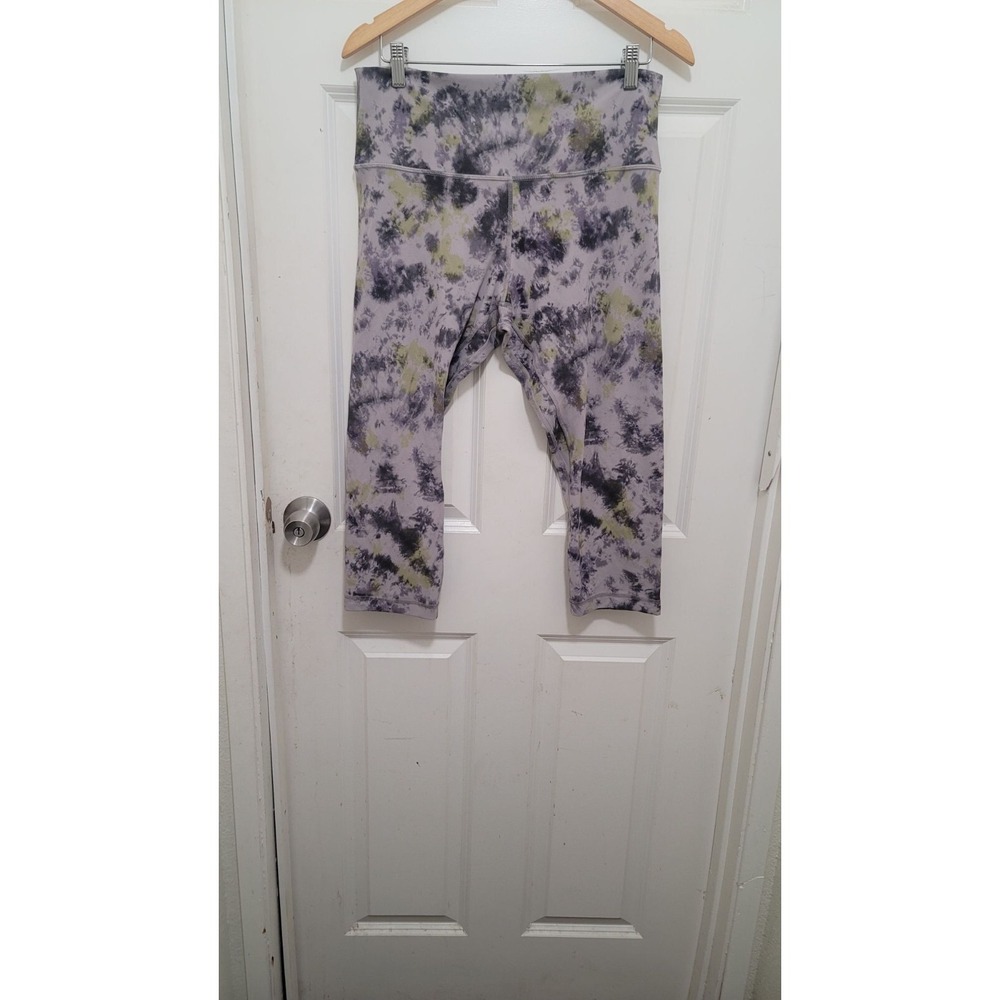 Lululemon Align High-Rise Crop 21 Capri Women 14 Diamond Dye Sage Olive Gray
